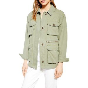 Topshop 100% Cotton Scott Utility Jacket Size 6